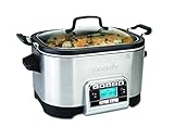 Crock-Pot CSC024 Olla de cocción lenta, 240 W, 5.6 litros, Acero Inoxidable, Gris